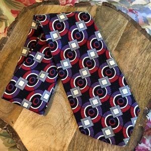 Vintage HARVE BENARD Geometric Vivid Colorful Round  Square USA Made SILK Fun